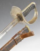 British Infantry officer's 1897 pattern sword with turned down inner edge of guard, wire bound