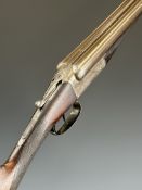 Henry Monk of Chester 16 bore side by side shotgun with named and engraved locks, engraved