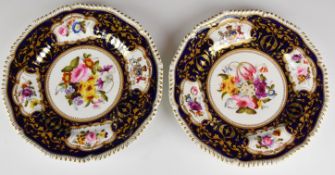 Bloor Derby pair of armorial cabinet plates for the Earl Ferrer dinner service, with hand painted