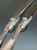Pair of AYA No 2 12 bore sidelock side by side ejector shotguns each with all over scrolling and