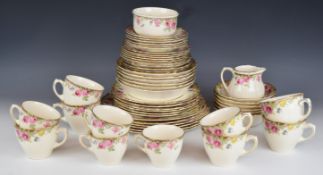 Royal Doulton tea and dinner ware decorated in the English Rose pattern comprising six each of
