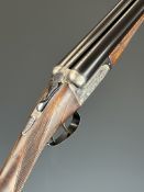 Webley & Scott 12 bore side by side ejector shotgun with named and engraved locks, engraved