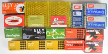 Nine hundred and fifty .22 rifle cartridges including Federal American Eagle, Winchester