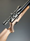 BSA Super Ten .22 PCP air rifle with chequered semi-pistol grip and forend, raised cheek piece,