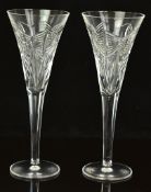 A pair of Waterford Crystal The Millennium Collection A Toast To The Year 2000 Happiness cut glass