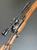 Winchester P14 .303 bolt-action rifle with sling mounts, Lyman Perma Centre 20x scope and 27 inch