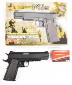 KWC M45 A1 .177 CO2 air pistol with chequered grips and 21 shot magazine, serial number 48016155, in