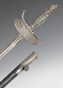 British cut steel court sword by Hill Brothers Old Bond Street, London, with 80cm blade and