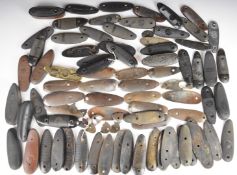 Seventy eight horn, steel, brass and composite shotgun or rifle butt plates/ recoil pads including
