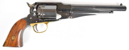 Westerner's Arms .44 six shot single action percussion revolver with brass trigger guard, wooden