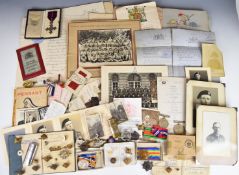 British Army WW1 and WW2 father and son medals and ephemera for Captain M A O'Meara (father) Army
