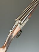 Rosson & Son of Derby 12 bore side by side shotgun with named and engraved locks, engraved