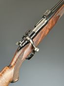 Parker-Hale Safari De Luxe .308 bolt-action rifle with chequered semi-pistol grip and forend, raised