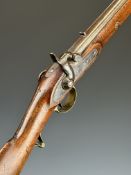Enfield pattern percussion hammer action cavalry carbine musket with lock stamped 'Tower 1844' and
