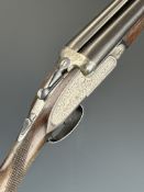 Denton & Kennel Silver Point 12 bore sidelock side by side ejector shotgun with named and engraved