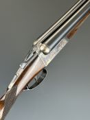 AYA No 3 12 bore side by side shotgun with named and engraved locks, engraved underside trigger