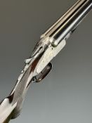 Carr Brothers of Huddersfield 12 bore side by side shotgun with engraved sidelock plates, trigger