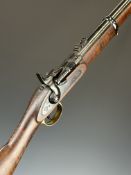 Enfield pattern 2-band percussion hammer action snider rifle with lock stamped '1861', 'Tower' and