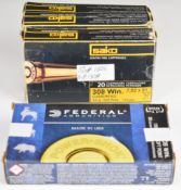 Eighty .308 Win rifle cartridges Sako Gamehead and Federal Soft Point, all in original boxes. PLEASE