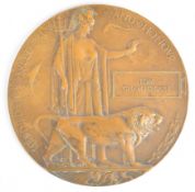 WW1 Memorial Plaque or Death Penny for Tom Chamberlain