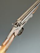 Belgian .410 side by side hammer action folding poacher's shotgun with chequered grip and forend,