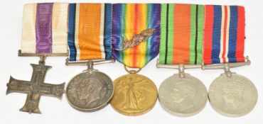 WW1 and WW2 Royal Engineers Military Cross medal group of five including Mentioned in Despatches