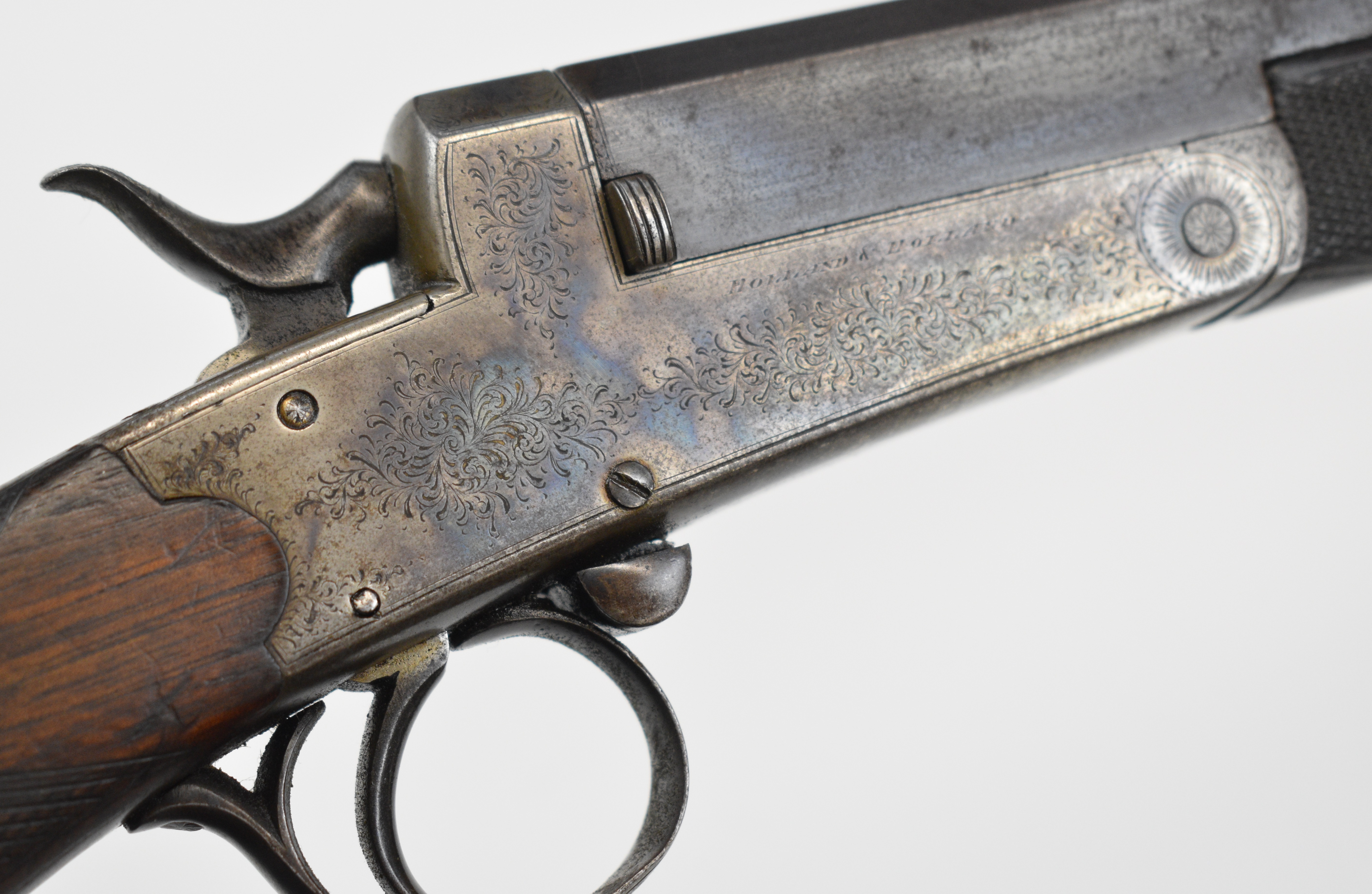 Holland & Holland .410 shotgun converted from a rook rifle with engraved action, top strap, side - Image 16 of 23