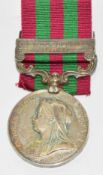 India Medal with clasp for Punjab Frontier 1897-98 named to 3162 Private G Croker, 1st Battalion