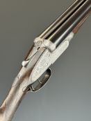 Army & Navy 12 bore sidelock side by side ejector shotgun with named and engraved locks, engraved