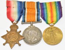 British Army WW1 medal trio named to 056569 Drvr A Myles, Army Service Corps