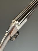 Westley Richards 12 bore side by side ejector shotgun with named and engraved locks, engraved
