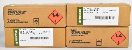 One thousand 12 bore Fiocchi GFL 28g 7 shot shotgun cartridges, all in original boxes. PLEASE NOTE