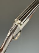 Westley Richards 12 bore side by side shotgun with named and engraved locks, engraved underside,