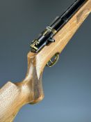 Falcon .177 bolt-action PCP air rifle with adjustable trigger, brass trigger guard, raised cheek