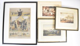 Four military interest pictures comprising 'Battle of Maida July 4th 1806', 'The Sortie From