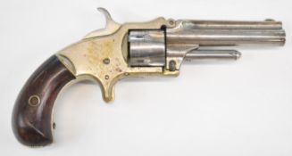 J M Marlin XXX Standard .30 rimfire five-shot single-action revolver with nickel plated frame,