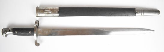 British 1887 pattern Martini Henry bayonet with some good stamps to ricasso and spine, a 46cm