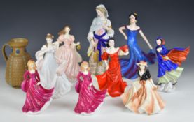 Royal Doulton, Royal Worcester and Continental porcelain figurines including Eastern European Art