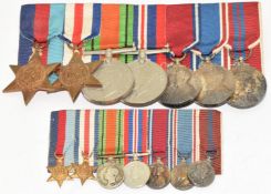 WW2 medal group of seven with miniatures comprising 1939-45 Star, France & Germany Star, Defence