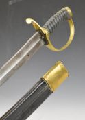Victorian Gloucestershire Police hanger / sword with button catch release, 58cm plain single edged