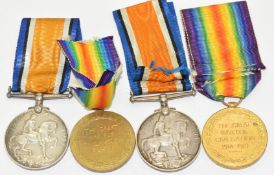 Two WW1 Infantry medal pairs each comprising War Medal and Victory Medal named to 24459 Pte E G R