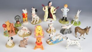 Beswick and Royal Doulton Beatrix Potter, Winnie The Pooh and Disney 101 Dalmatians figures, all