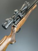 Daystate Huntsman Regal .20 PCP FAC air rifle with monogrammed and chequered semi-pistol grip,