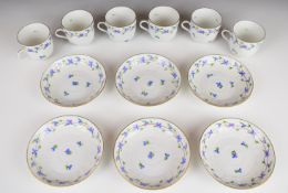 Herend teaware with enamelled floral decoration, 12 pieces