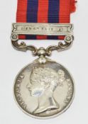 India General Service Medal with clasp for Hazara 1891 named to 2144 Pte F Saunders, 1st Battalion
