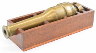 19th or early 20thC breech-loading bronze signaling cannon with interrupted screw thread breech