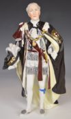 Dresden figure of a Knight of the Garter, H28cm