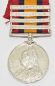 Queen's South Africa Medal with clasps for Relief of Kimberley, Paardeberg, Driefontein and