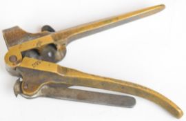 Smith & Wesson .44 Russian re-loading tool with bullet mould stamped 'Patented Oct 3 1871'.