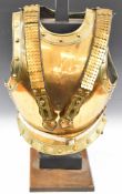 Imperial German Gardekorps cuirass armour having brass studded and leather and brass strap
